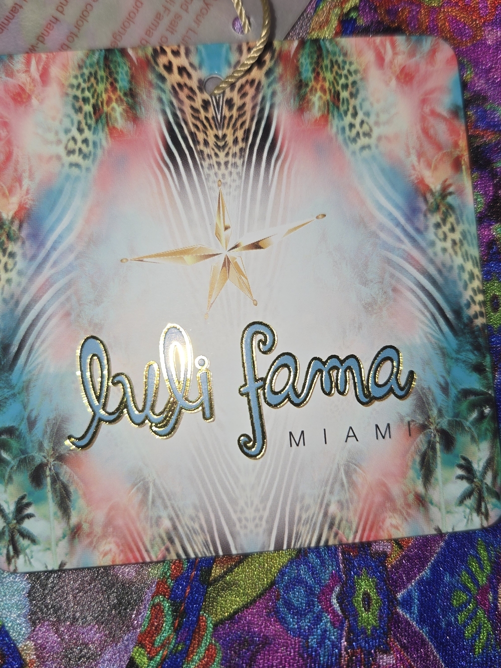 NWT Luli Fama Multicolor Tropical Paisley Boho Chic Ruched Beach Cover Up XS - Picture 9 of 12